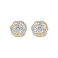 925 Silver Yellow Gold Plated Cubic Zirconias Earring 