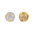 925 Silver Yellow Gold Plated Cubic Zirconias Earring  Back View