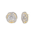 925 Silver Yellow Gold Plated Cubic Zirconias Earring  Side View