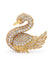 925 Silver Yellow Gold Plated Duck Shaped Cubic Zirconias Brooch