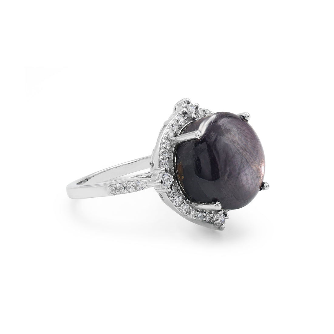 925 Sterling Silver 18K Rhodium Plated Ruby Ring