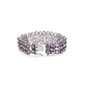 925 Sterling Silver 18k Rhodium Plated Pink Sapphire Bracelet Back View