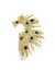 925 Sterling Silver Abstract Brooch | Yellow Gold Plated | Black Onyx Stone