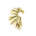 925 Sterling Silver Abstract Brooch | Yellow Gold Plated | Black Onyx Stone Back Image