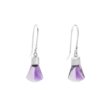 925 Sterling Silver Amethyst Hanging Earrings