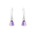 925 Sterling Silver Amethyst Hanging Earrings Side View