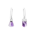 925 Sterling Silver Amethyst Hanging Earrings Side View 2