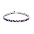 925 Sterling Silver Amethyst Stone Bracelet