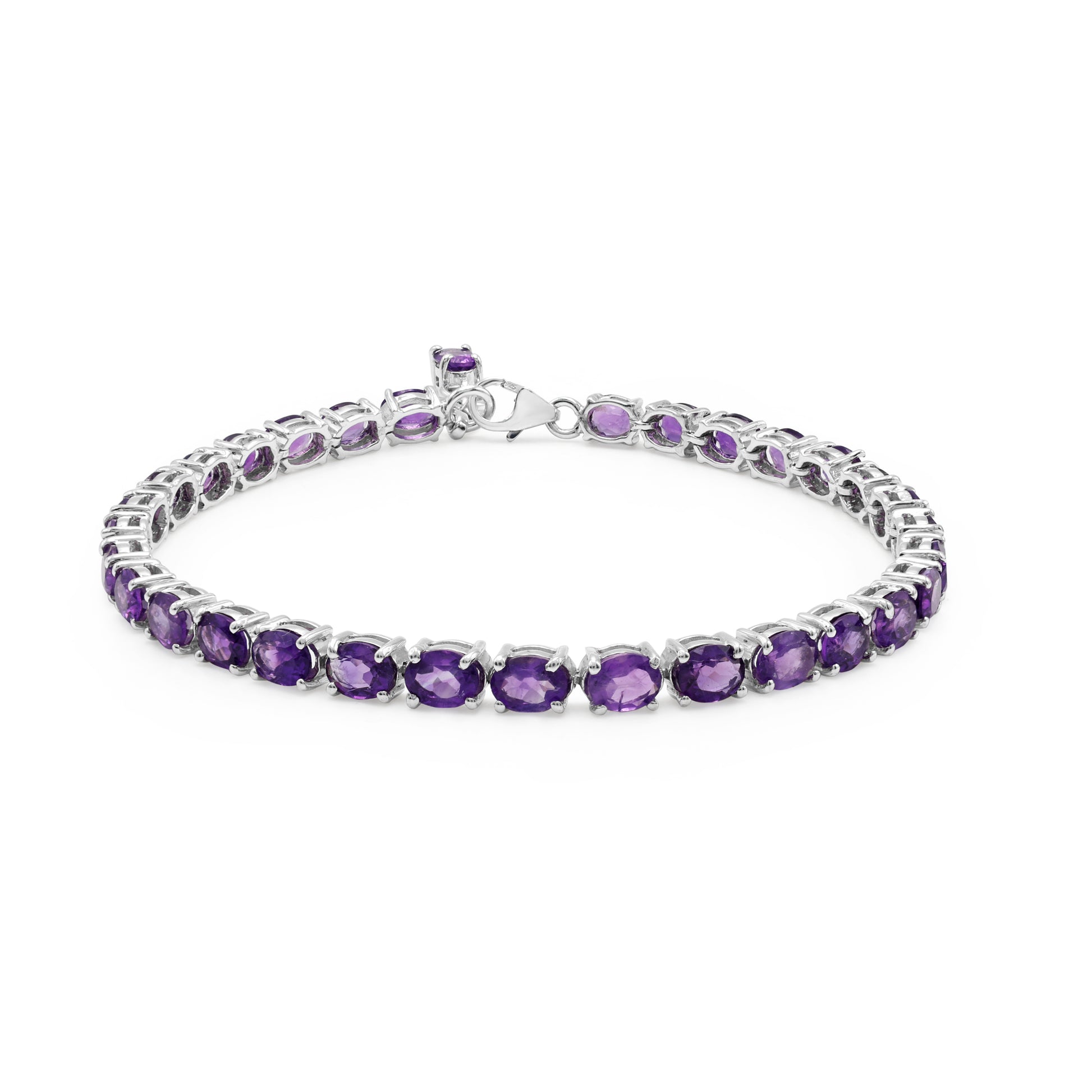 925 Sterling Silver Amethyst Stone Bracelet