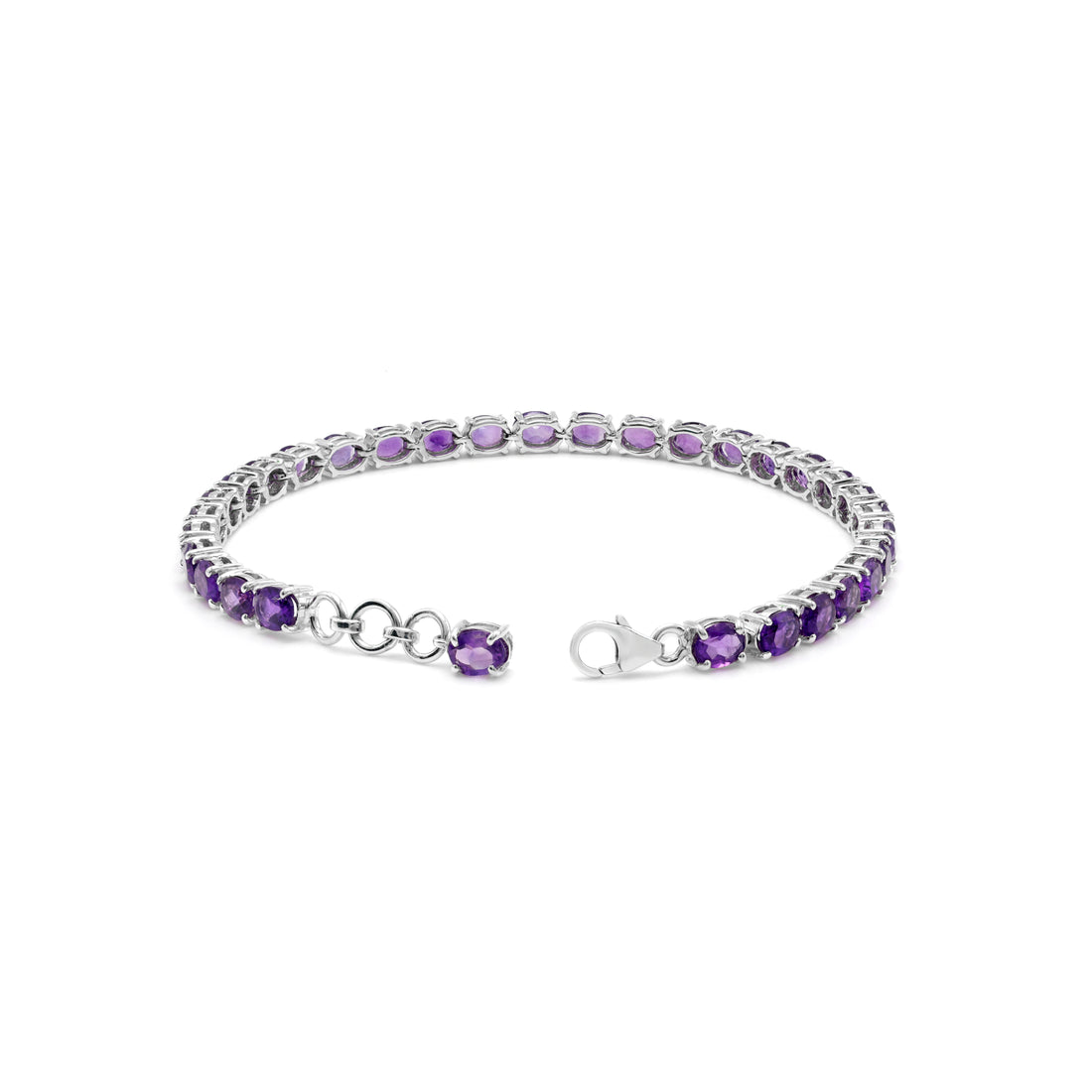 925 Sterling Silver Amethyst Stone Bracelet