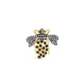 925 Sterling Silver Bee Brooch | Cubic Zirconia, Lab-Grown Green Stone & Black Spinel