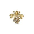 925 Sterling Silver Bee Brooch | Yellow Gold & Black Rhodium Plated Back Image