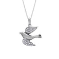 925 Sterling Silver Bird Pendant With Cubic Zirconia Stones