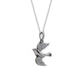 925 Sterling Silver Bird Pendant With Cubic Zirconia Stones Side View