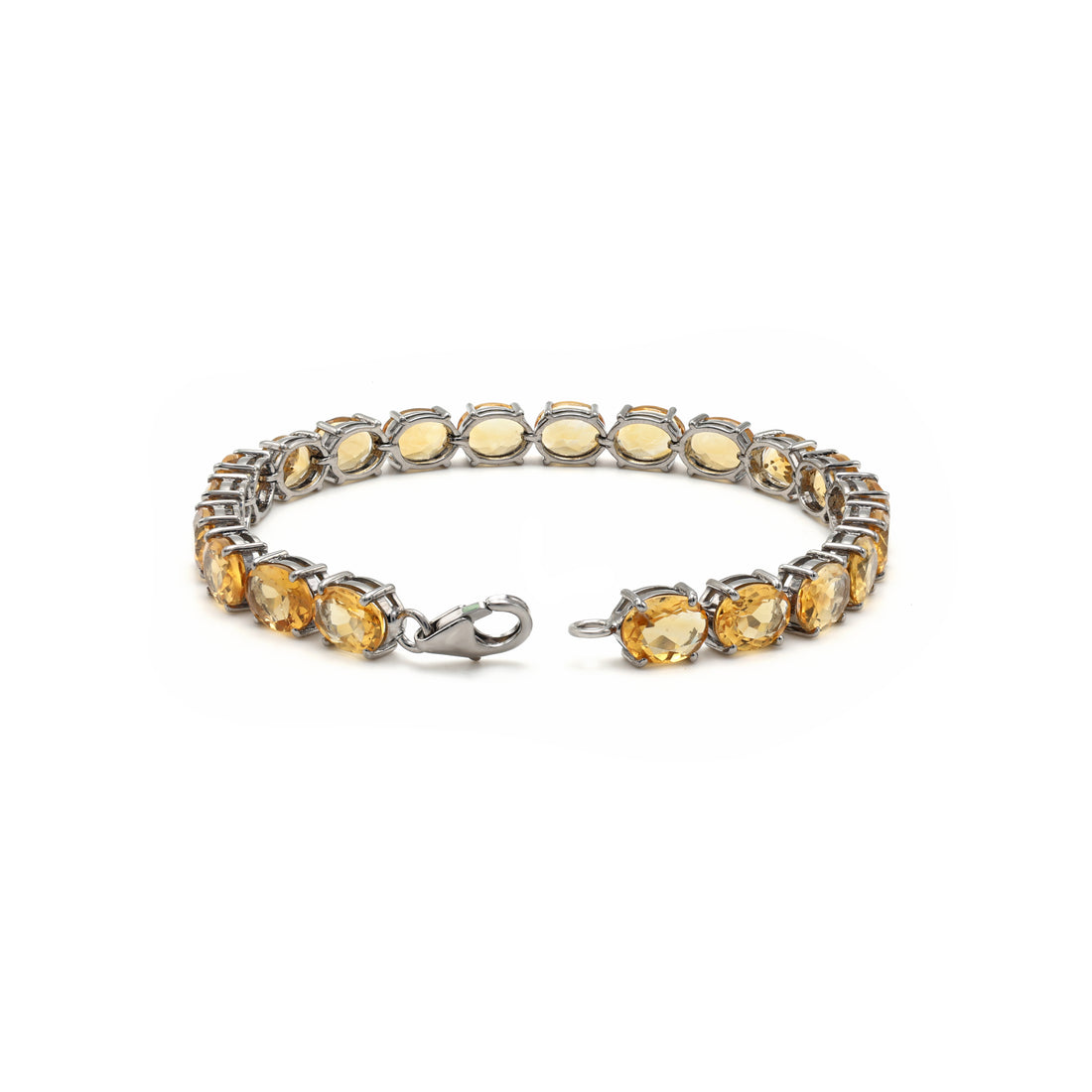 925 Sterling Silver Black Gold Plated Citrine Bracelet