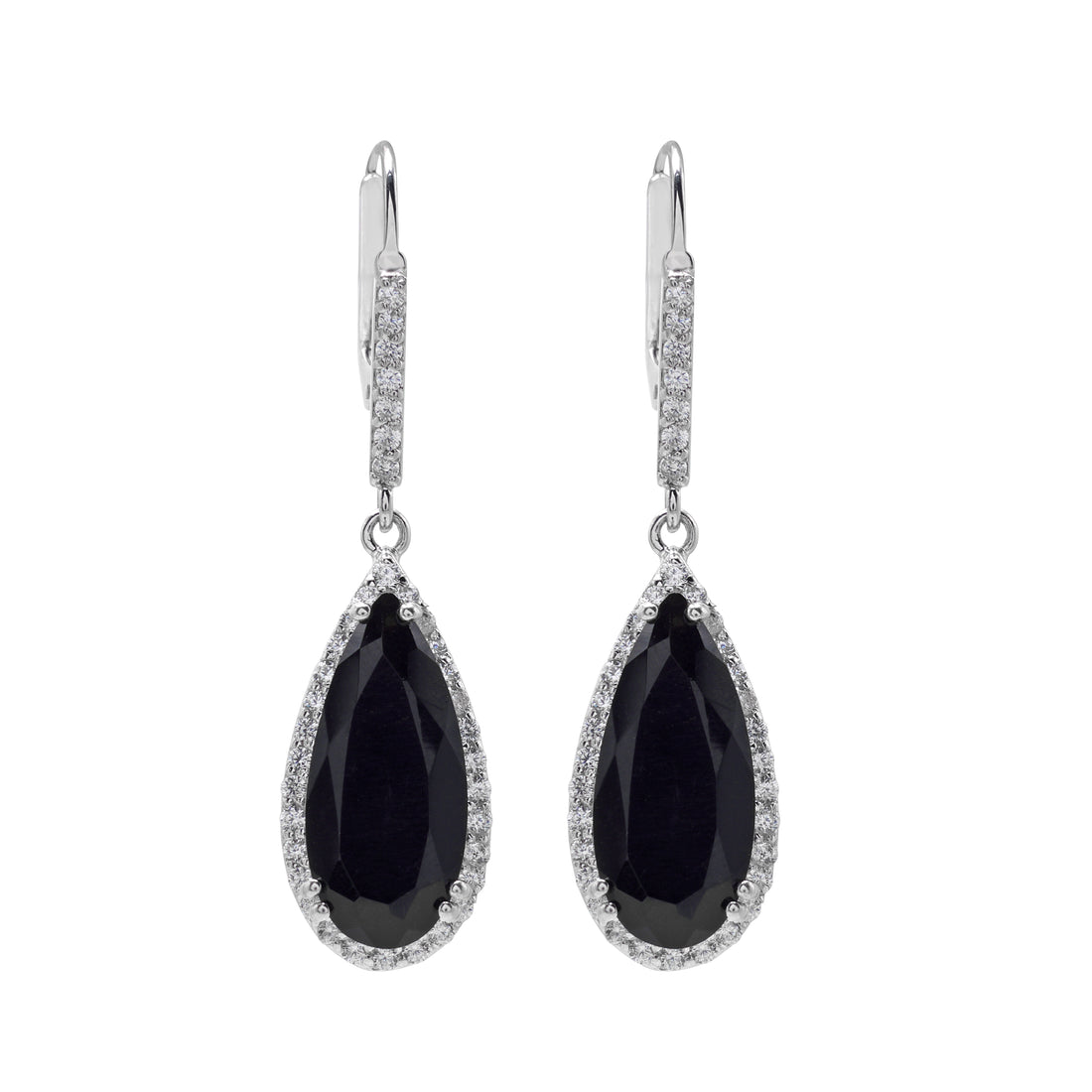 925 Sterling Silver Black Onyx Stones Earrings
