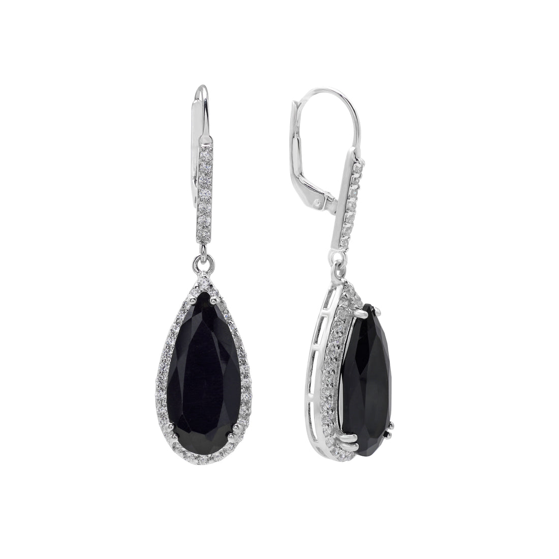 925 Sterling Silver Black Onyx Stones Earrings