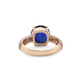 925 Sterling Silver Blue Stone Halo Ring Back View La Joyeria