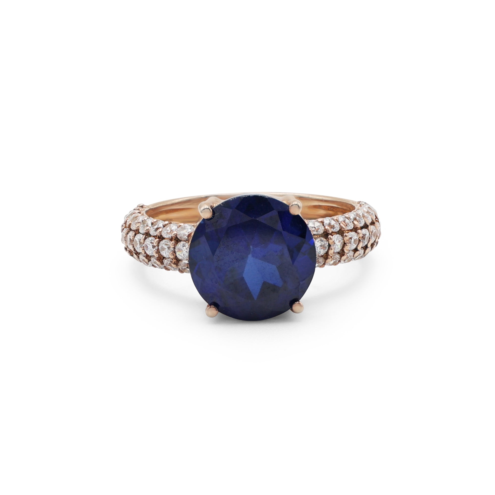925 Sterling Silver Blue Stone Halo Ring La Joyeria