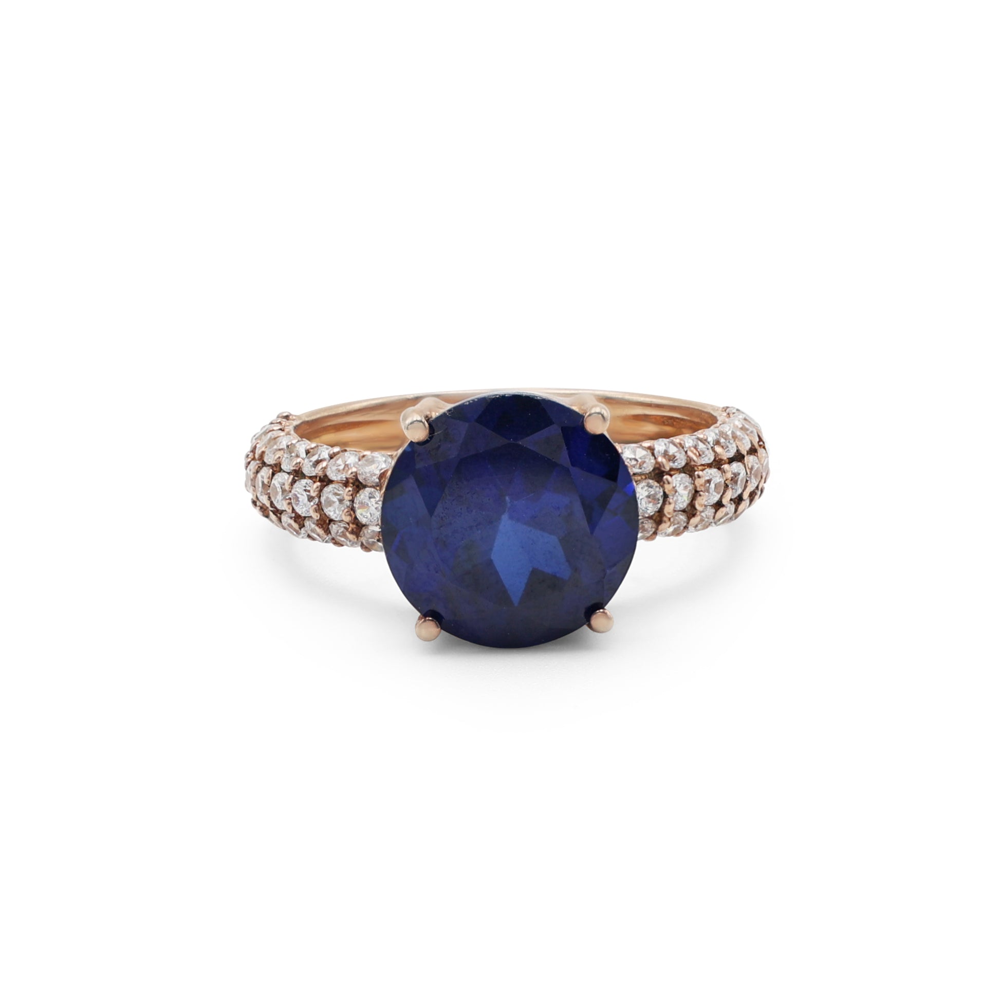 925 Sterling Silver Blue Stone Halo Ring La Joyeria