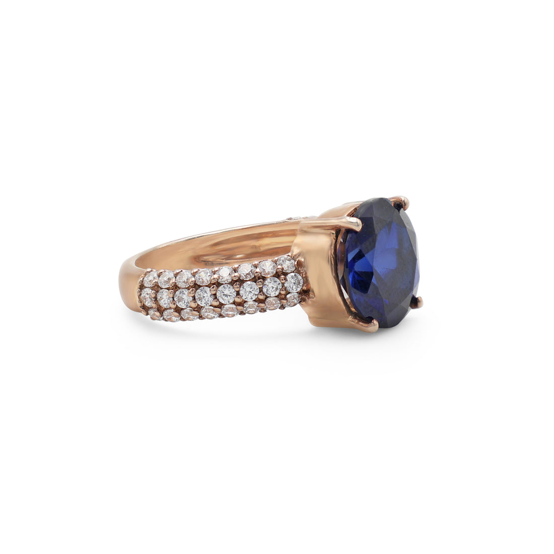 925 Sterling Silver Blue Stone Halo Ring La Joyeria