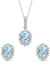 925 Sterling Silver Blue Topaz Pendant Set