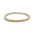 925 Sterling Silver Citrine & Cubic Zirconias Bracelet