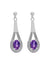 925 Sterling Silver Cubic Zirconia & Amethyst Dangle Earrings