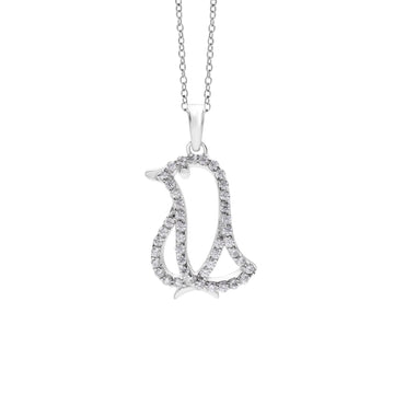 925 Sterling Silver Cubic Zirconias Animal Pendant La Joyeria