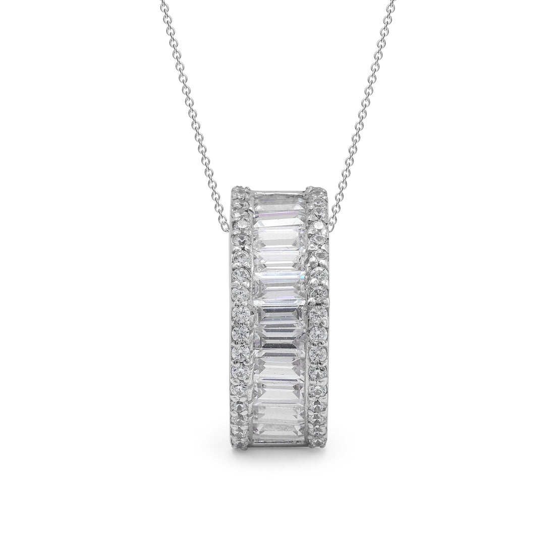 925 Sterling Silver Cubic Zirconias Pendant