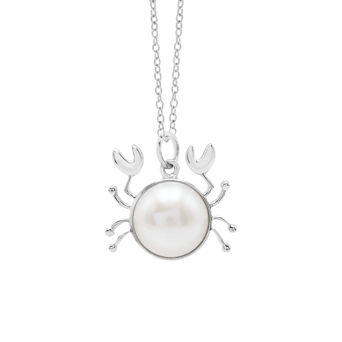 925 Sterling Silver Fresh-Water Pearl Cancer Pendant