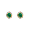 925 Sterling Silver Green Stone with Cluster Pedant Set (Earring)