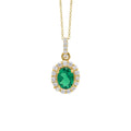 925 Sterling Silver Green Stone with Cluster Pedant Set (Pendant)
