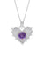 925 Sterling Silver Heart Shaped Amethyst Pendant
