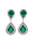 925 Sterling Silver Lab-Grown Green Stone Earrings