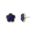 925 Sterling Silver Lapis Lazuli Stud Earring Side View