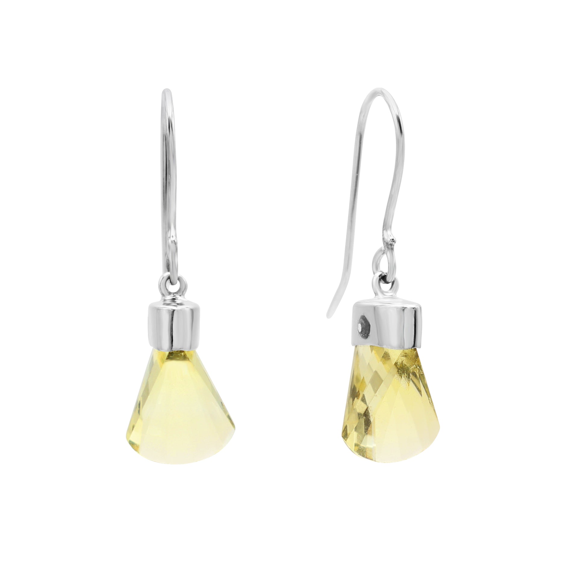 925 Sterling Silver Lemon Topaz Earring Side View