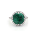 925 Sterling Silver Malachite Ring - Green Stone Unisex Ring Front View