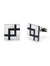 925 Sterling Silver Mother of Pearl & Black Onyx Cufflinks Side View