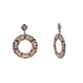 925 Sterling Silver Multi-Sapphire Earring Side View