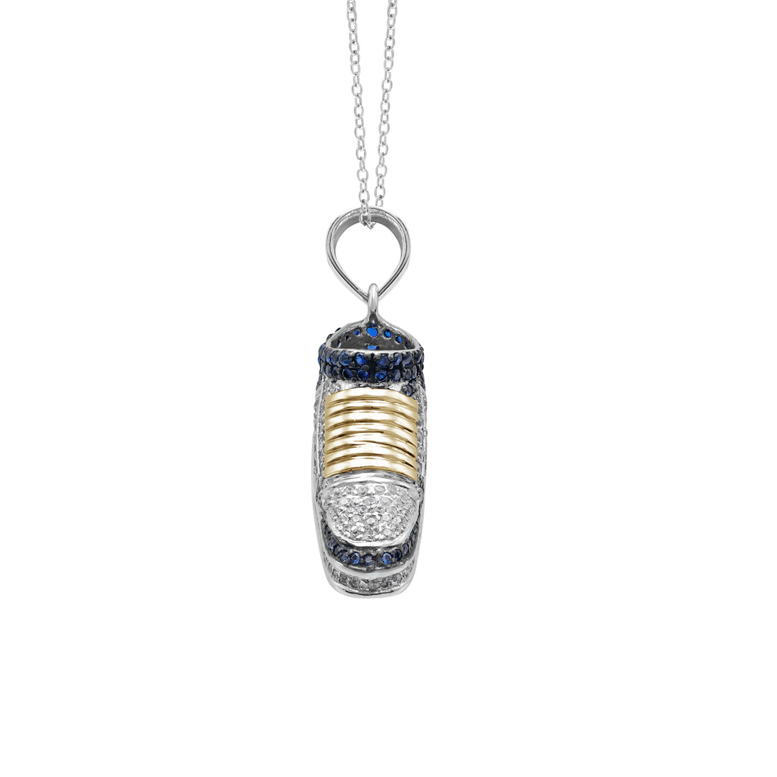 925 Sterling Silver Nike Jordan Pendant With Chain Front View