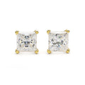 925 Sterling Silver Princess Moissanite Stud Earrings