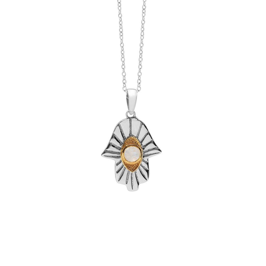 925 Sterling Silver Rainbow Moonstone Pendant 