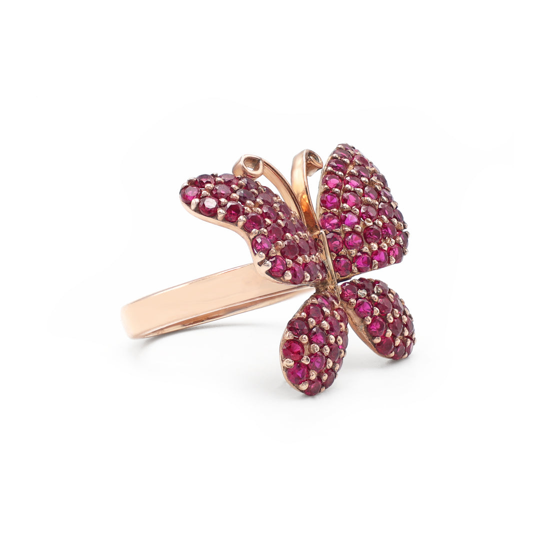 925 Sterling Silver Red Stone Butterfly Ring La Joyeria