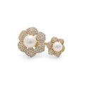 925 Sterling Silver Rhodium Plated Floral Ring with Pearls