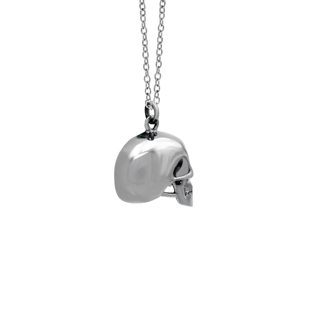 925 Sterling Silver Rhodium Plated Skull Pendant La Joyeria