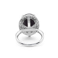 925 Sterling Silver Rhodium Plated Star Ruby Halo Ring La Joyeria Back View