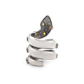 925 Sterling Silver Rhodium Plated Victorian Snake Ring Back View La Joyeria