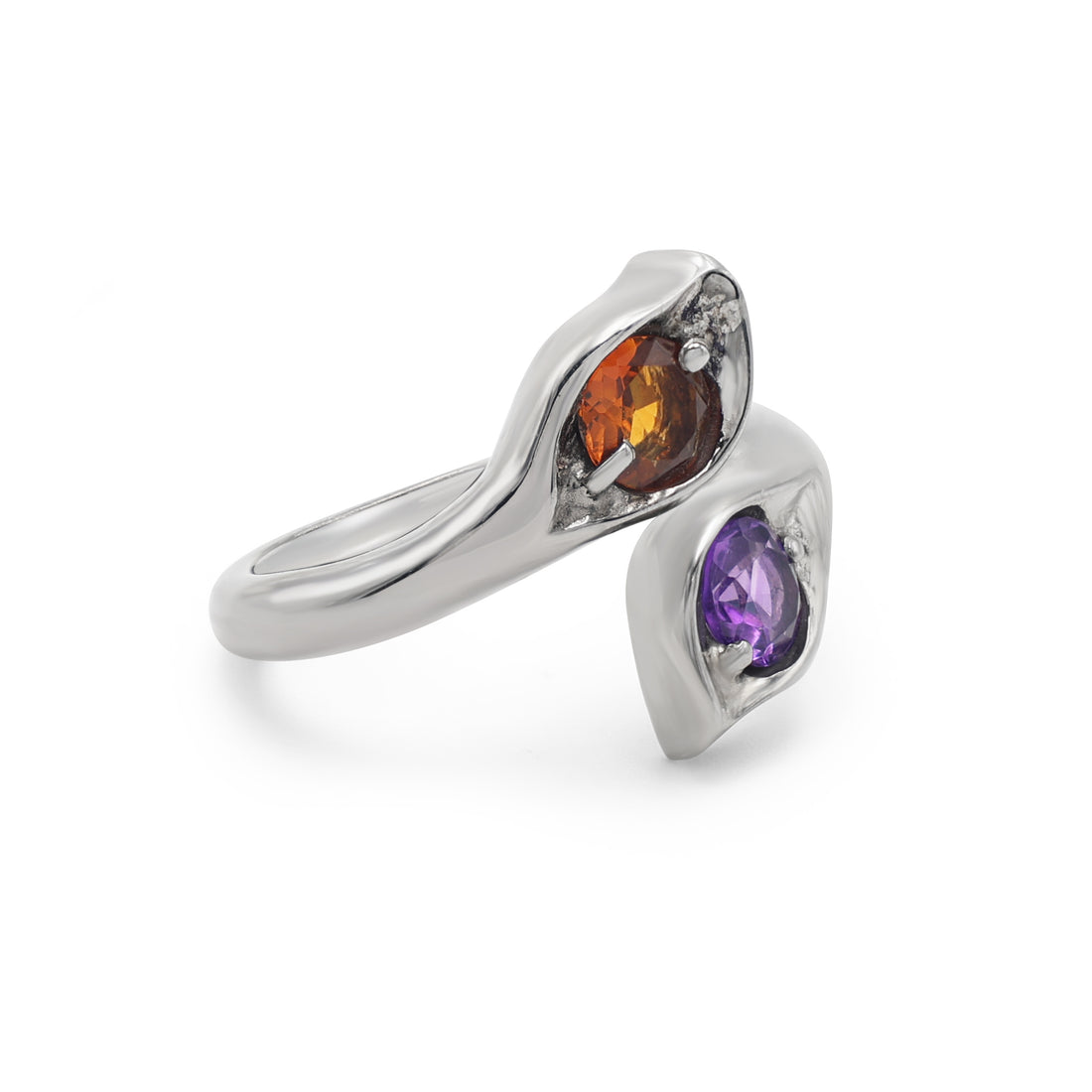 925 Sterling Silver Rhodium Plated Violet aura Ring La Joyeria
