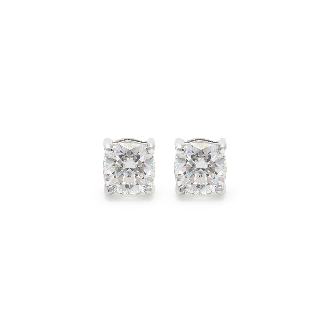 925 Sterling Silver Studs With Round Moissanite Stones